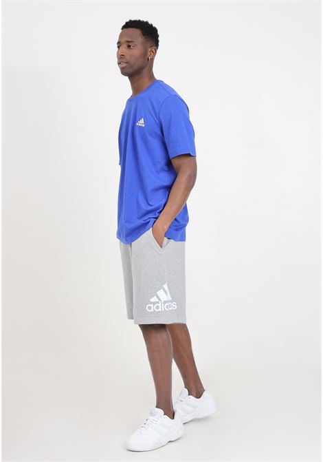 Gray men's French terry essentials shorts with logo ADIDAS PERFORMANCE | IC9403.